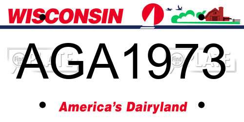 AGA1973 Wisconsin License Plate
