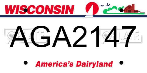 AGA2147 Wisconsin License Plate