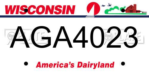 AGA4023 Wisconsin License Plate