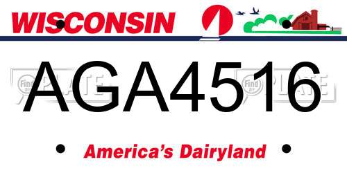 AGA4516 Wisconsin License Plate