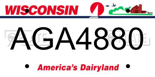 AGA4880 Wisconsin License Plate