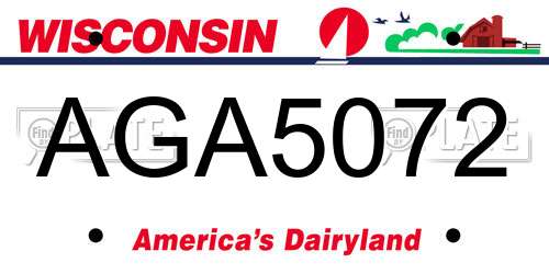 AGA5072 Wisconsin License Plate