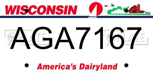 AGA7167 Wisconsin License Plate