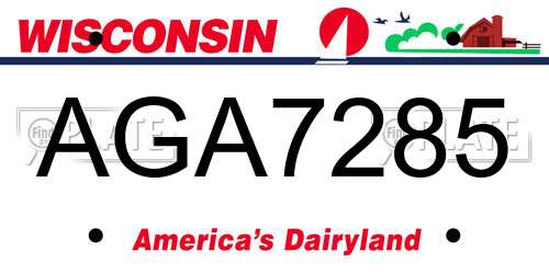 AGA7285 Wisconsin License Plate
