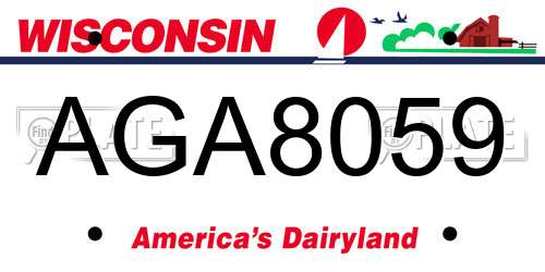 AGA8059 Wisconsin License Plate