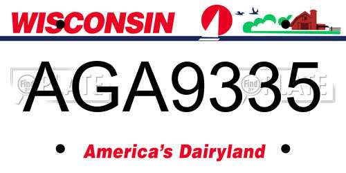 AGA9335 Wisconsin License Plate