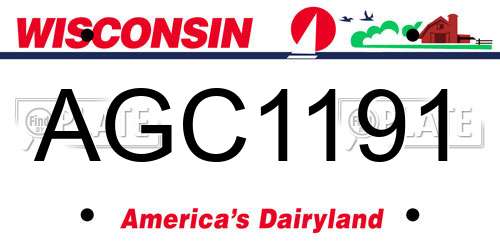 AGC1191 Wisconsin License Plate