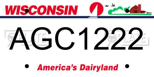 AGC1222 Wisconsin License Plate
