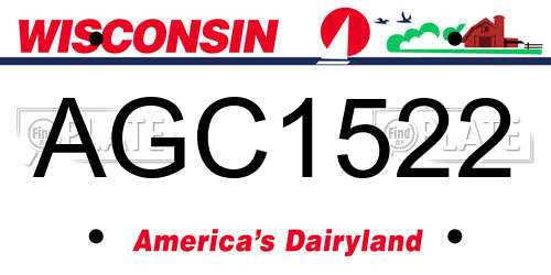 AGC1522 Wisconsin License Plate