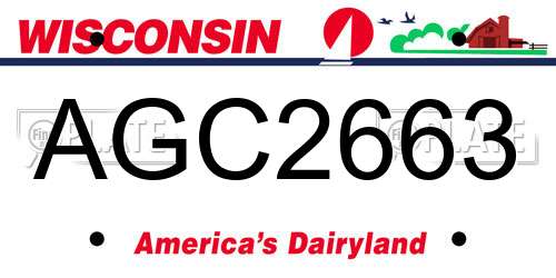 AGC2663 Wisconsin License Plate