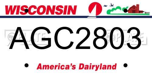AGC2803 Wisconsin License Plate