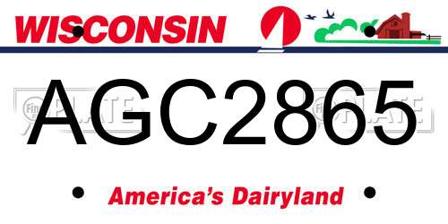 AGC2865 Wisconsin License Plate