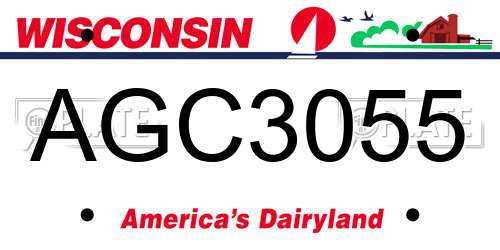 AGC3055 Wisconsin License Plate