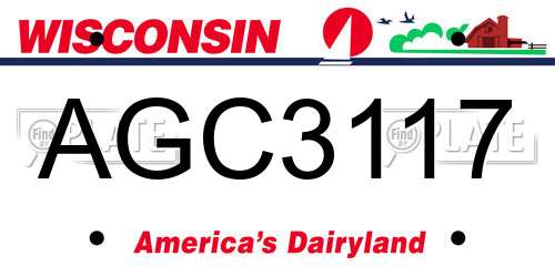 AGC3117 Wisconsin License Plate