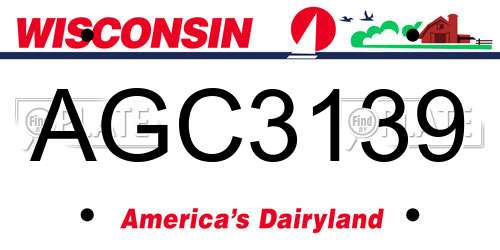 AGC3139 Wisconsin License Plate