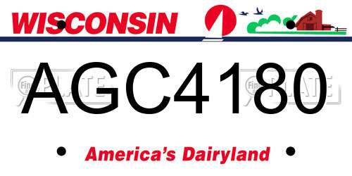 AGC4180 Wisconsin License Plate