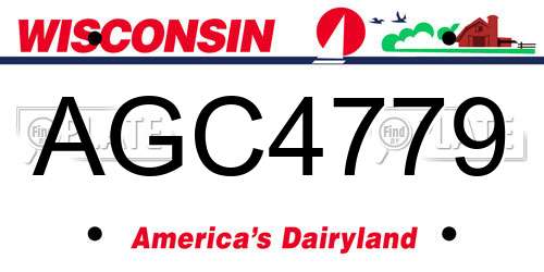 AGC4779 Wisconsin License Plate