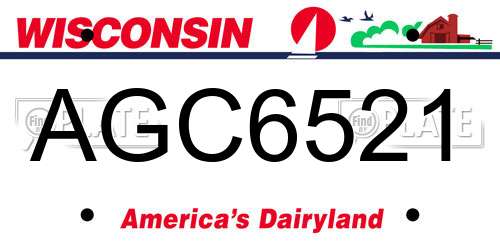 AGC6521 Wisconsin License Plate