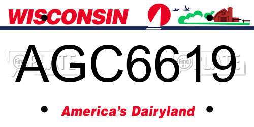 AGC6619 Wisconsin License Plate