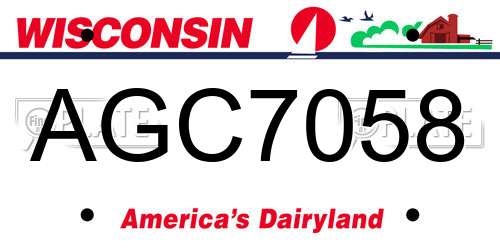 AGC7058 Wisconsin License Plate