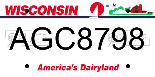 AGC8798 Wisconsin License Plate