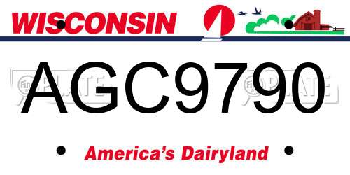 AGC9790 Wisconsin License Plate