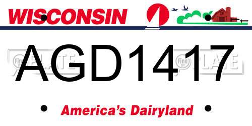 AGD1417 Wisconsin License Plate