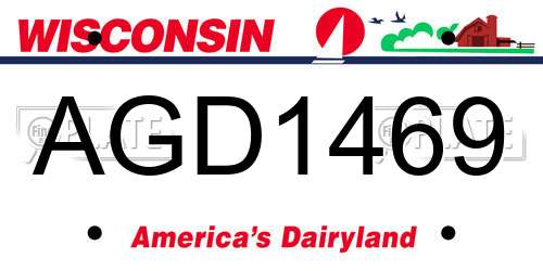 AGD1469 Wisconsin License Plate