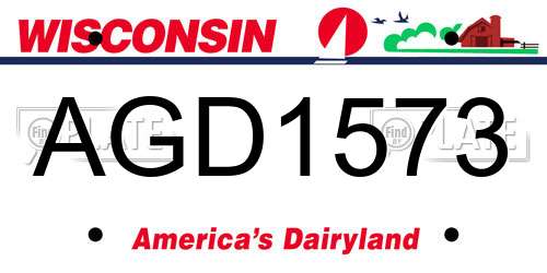 AGD1573 Wisconsin License Plate