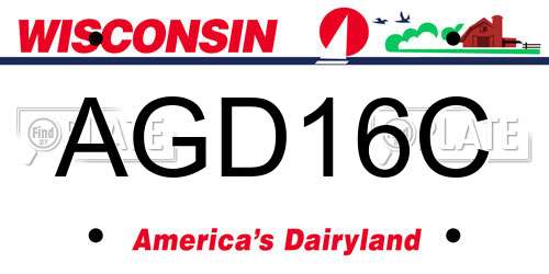AGD16C Wisconsin License Plate
