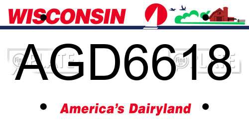 AGD6618 Wisconsin License Plate