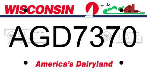 AGD7370 Wisconsin License Plate