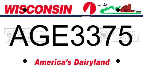 AGE3375 Wisconsin License Plate