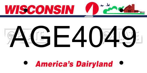 AGE4049 Wisconsin License Plate