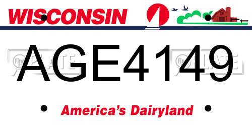 AGE4149 Wisconsin License Plate