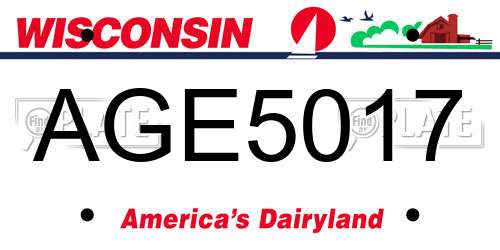 AGE5017 Wisconsin License Plate