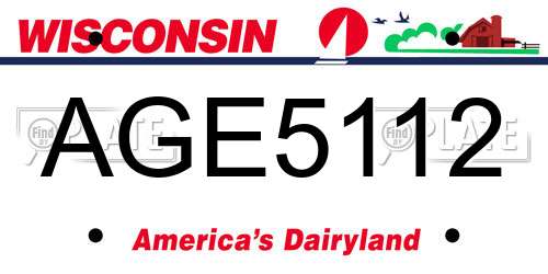 AGE5112 Wisconsin License Plate