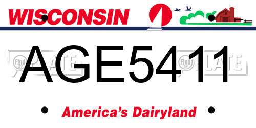 AGE5411 Wisconsin License Plate