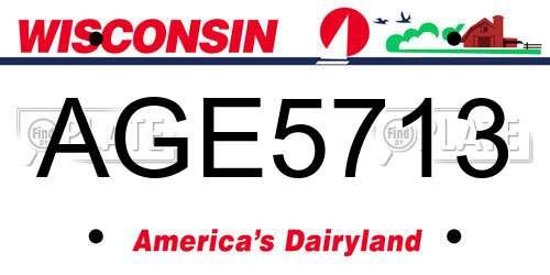 AGE5713 Wisconsin License Plate