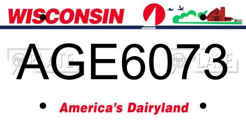 AGE6073 Wisconsin License Plate