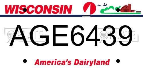 AGE6439 Wisconsin License Plate