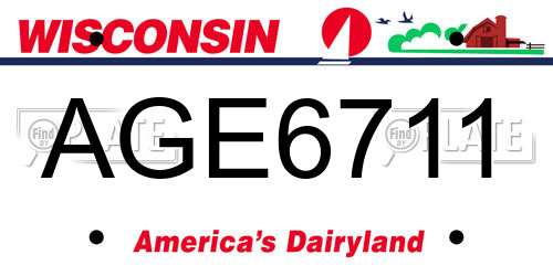 AGE6711 Wisconsin License Plate