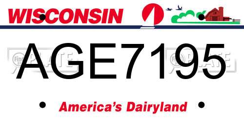 AGE7195 Wisconsin License Plate