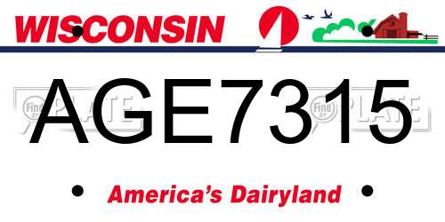 AGE7315 Wisconsin License Plate