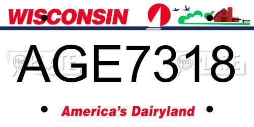 AGE7318 Wisconsin License Plate