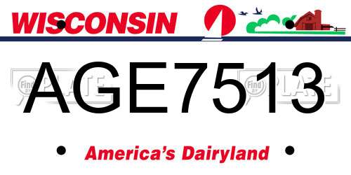 AGE7513 Wisconsin License Plate