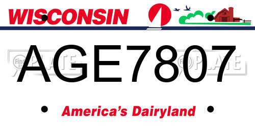 AGE7807 Wisconsin License Plate