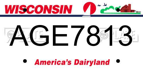 AGE7813 Wisconsin License Plate