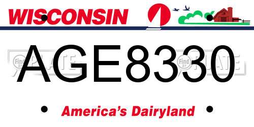 AGE8330 Wisconsin License Plate