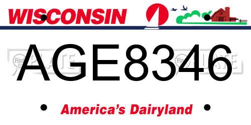 AGE8346 Wisconsin License Plate